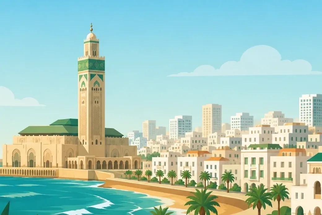 Casablanca - la mosquée Hassan II et le front de mer