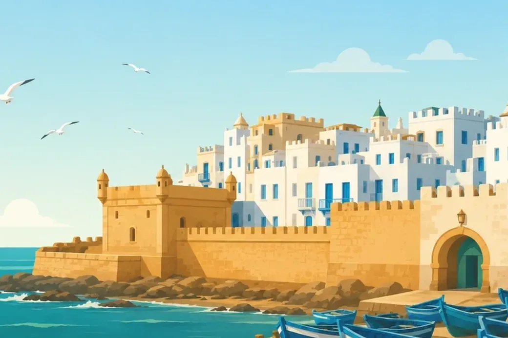 Essaouira - les remparts d'Essaouira et le port