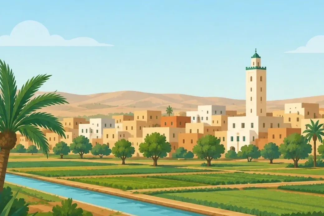 Fkih Ben Salah - la plaine de Tadla et l'Atlas
