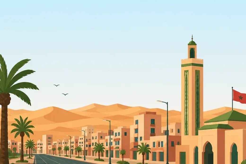 Laayoune - les dunes et la ville de Laayoune